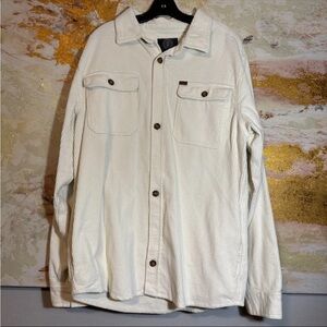 Buffalo David Bitton Jeremias Corduroy Shacket Jacket Mens XL Ivory Pockets